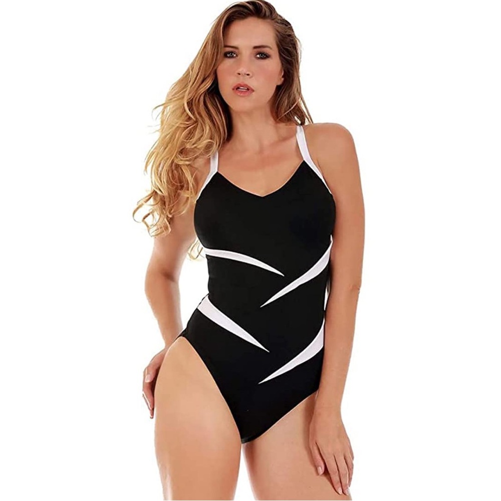 NWOT InstantFigure One Piece Two-Tone Swimsuit